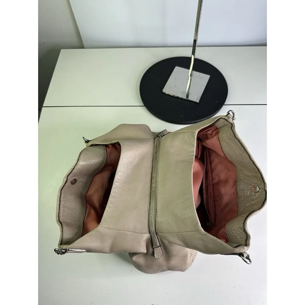 Coach Madison Phoebe Beige Pebbled Leather 3 Compartment Shoulder Bag Purse